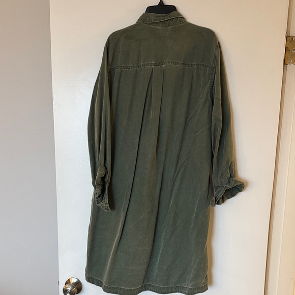Old Navy Olive Green Long Shirt Dress - Picture 3 of 4